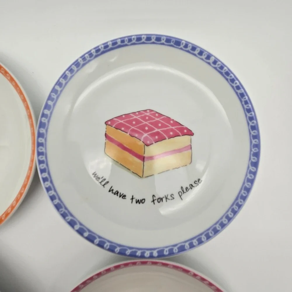 Boston Warehouse Dessert Excuses Plate Set/4 6.5